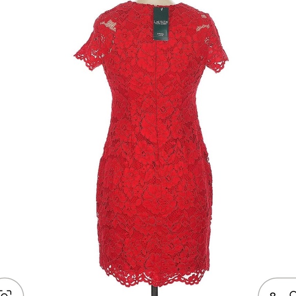 Red lace mini dress - Picture 1 of 11